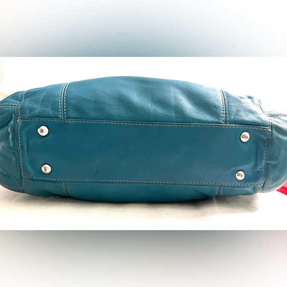 Blue Green Leather Shoulder Bag Handbag by Tignanello - Picture 5 of 16